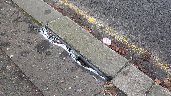 Loose kerbstone in Torrisholme